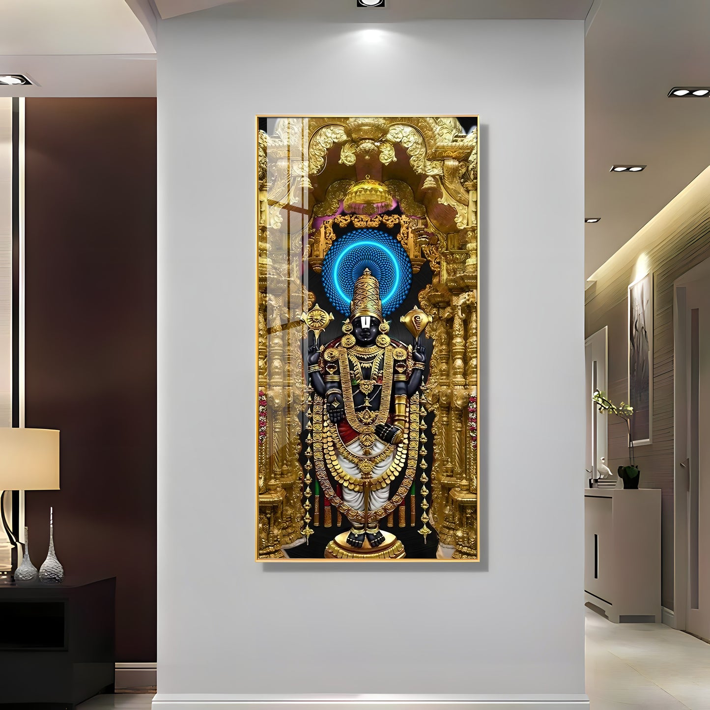 Shree Venkateswara Swamy Premium Acrylic Vertical Wall Art