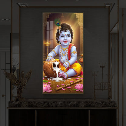 Bal Krishna Modern Luxury Backlight Vertical Wall Art