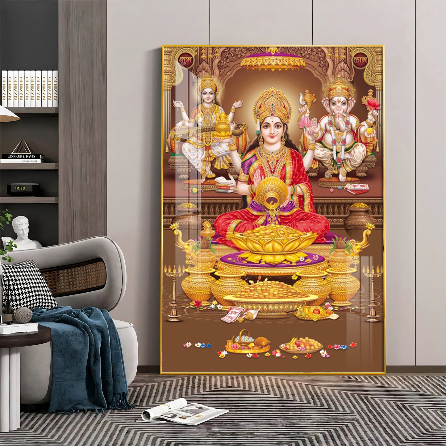 Transcendent Grace Of Maha Laxmi Ji Premium Acrylic Vertical Wall Art