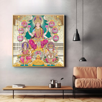 Maa Laxmi Premium Acrylic Square Wall Art