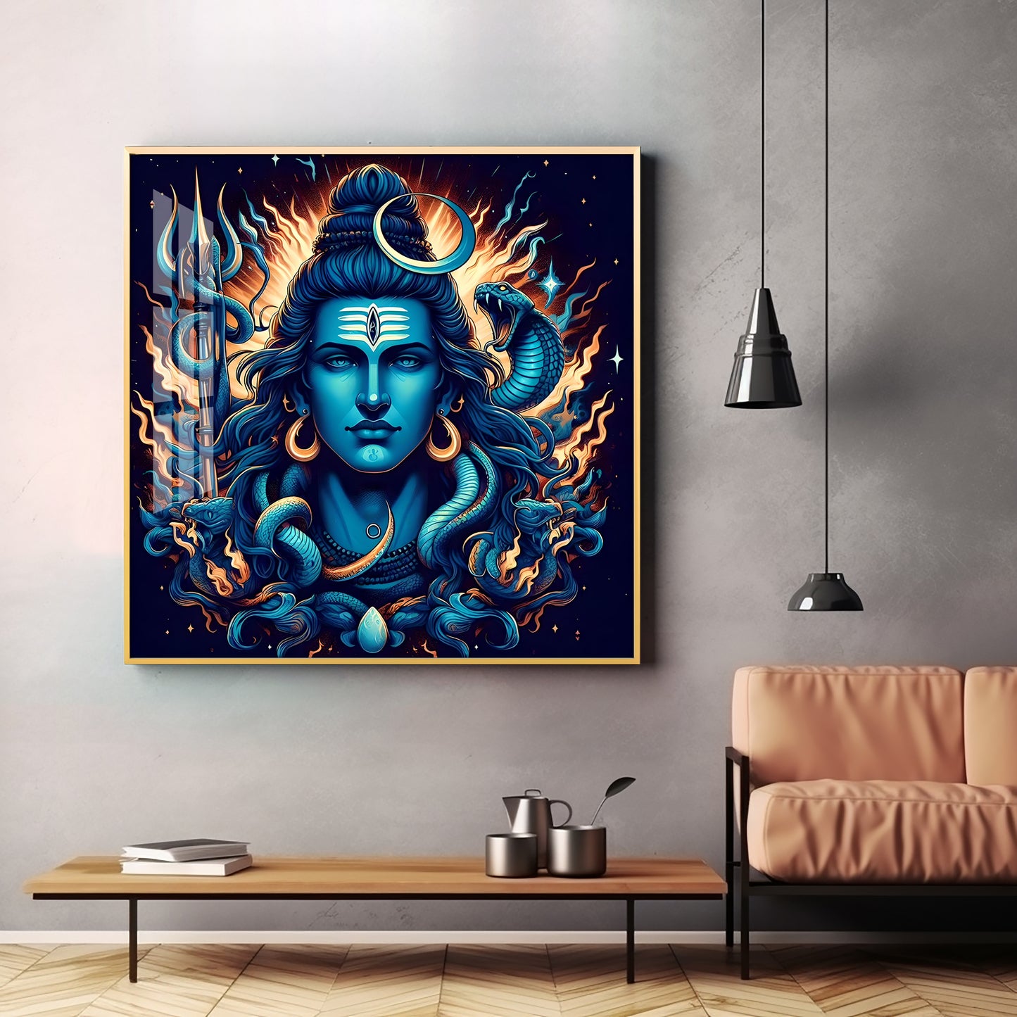 Lord Mahadev Shiva Premium Acrylic Square Wall Art