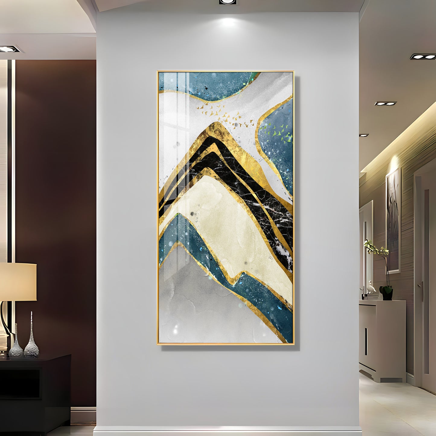 Gilded Glamour Premium Acrylic Vertical Wall Art