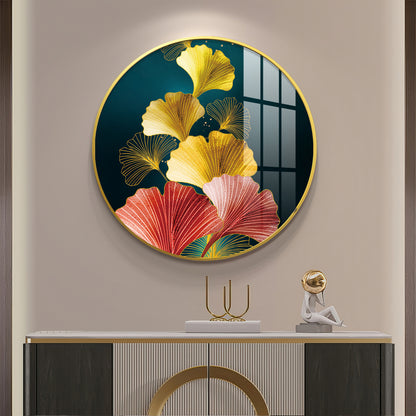 Colorful Petals Premium Acrylic Round Wall Art