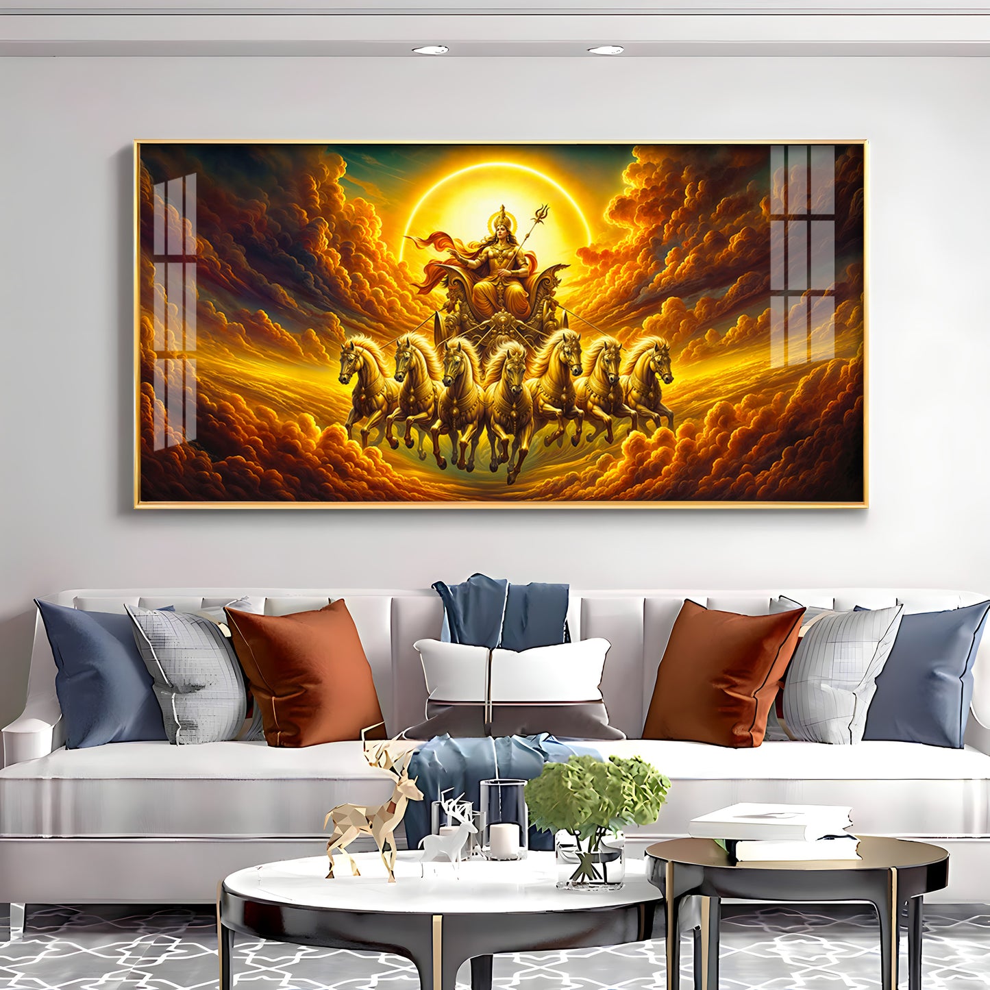 Surya Bhagwan Premium Acrylic Horizontal Wall Art