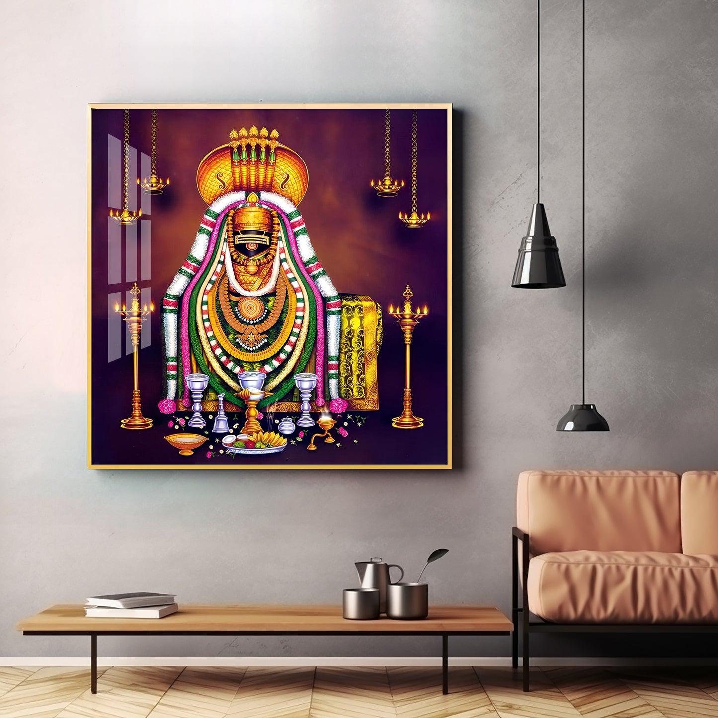 Lord Arunachaleswarar Premium Acrylic Square Wall Art