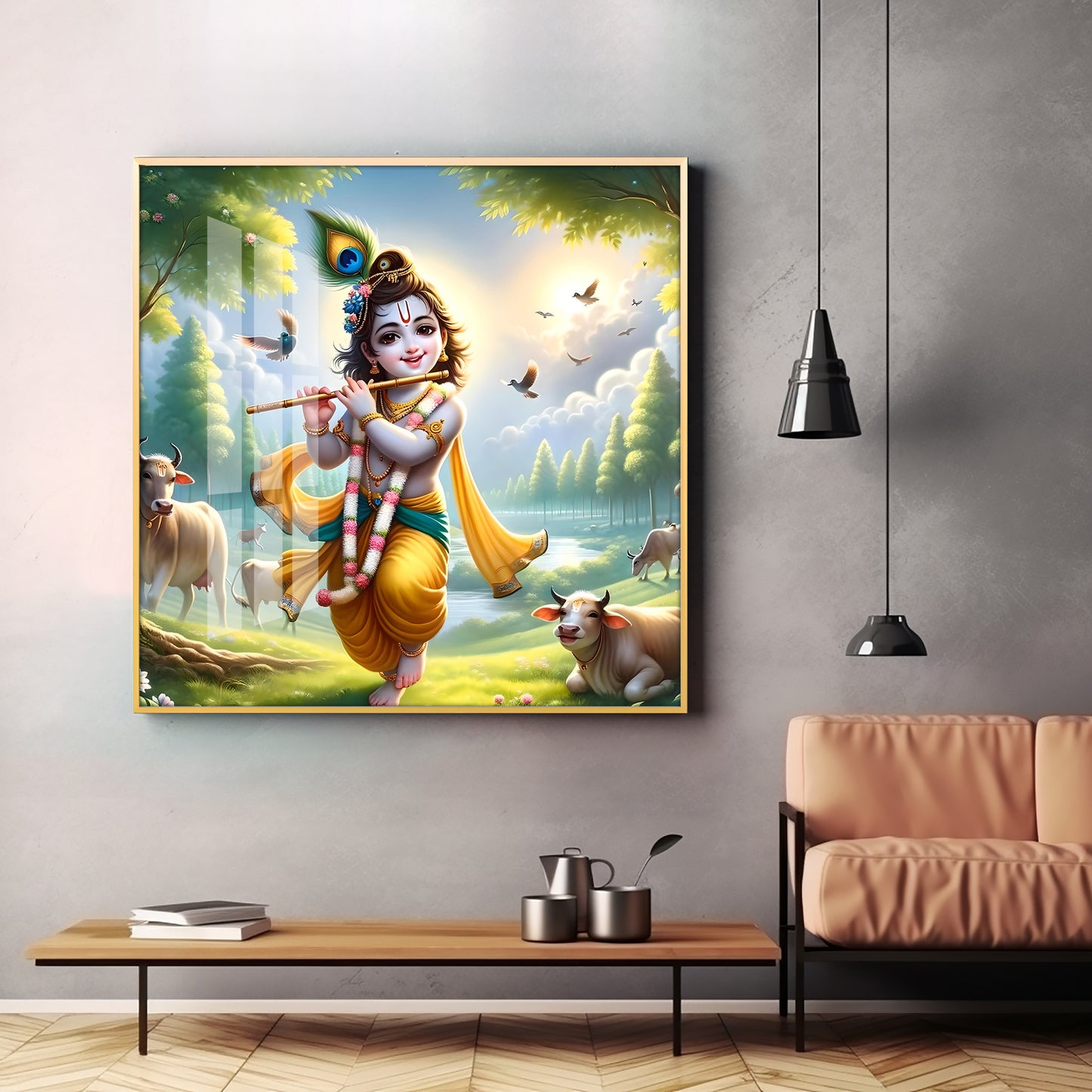 Natkhat Gopal Premium Acrylic Square Wall Art