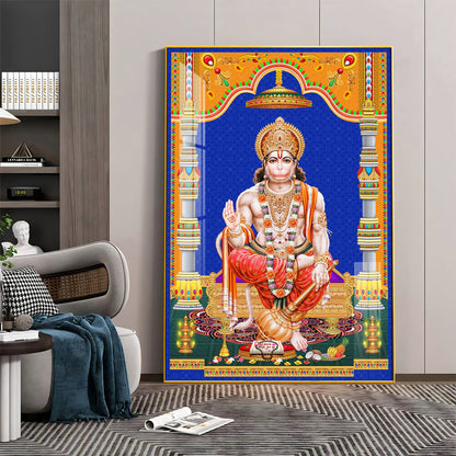 Divine Lord Hanuman Premium Acrylic Vertical Wall Art