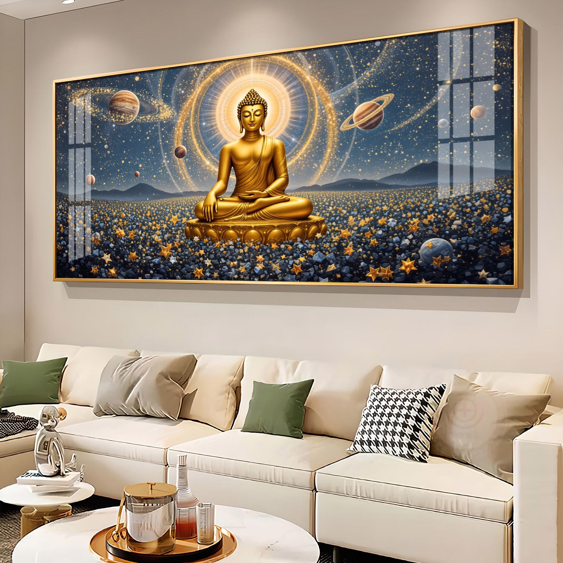 Peaceful Reflection Of Buddha Premium Acrylic Horizontal Wall Art