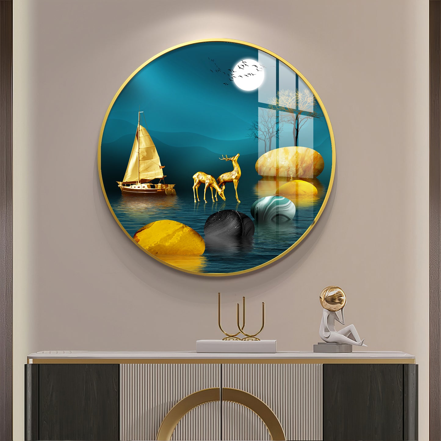 Echoes Of Nature Premium Acrylic Round Wall Art