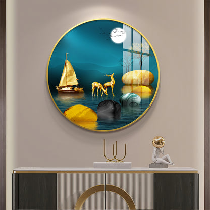 Echoes Of Nature Premium Acrylic Round Wall Art