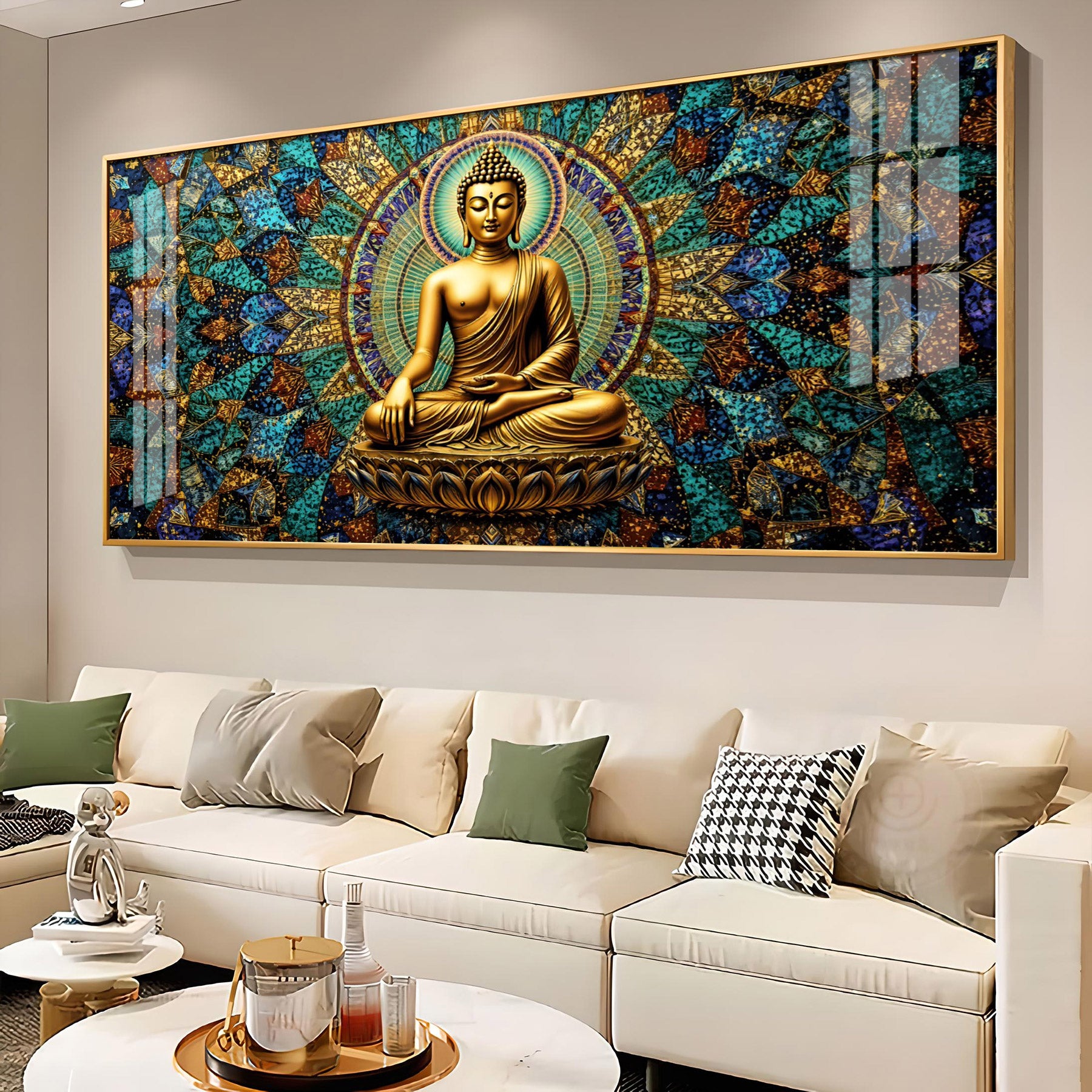 Buddha's Warm Embrace Premium Acrylic Horizontal Wall Art