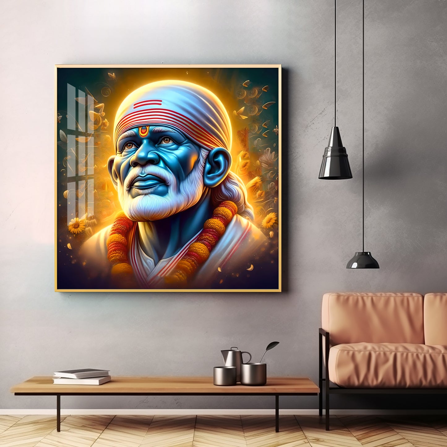 Shirdi Sai Baba Premium Acrylic Square Wall Art