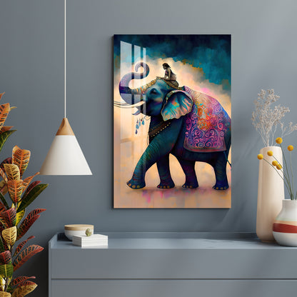 Decorated Asian Elephant Acrylic Wall Art