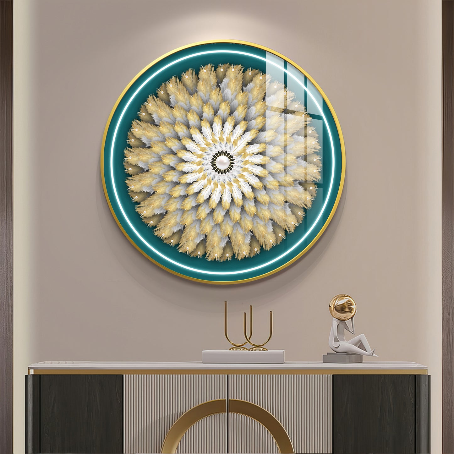 Majestic Whirl Premium Acrylic Round Wall Art