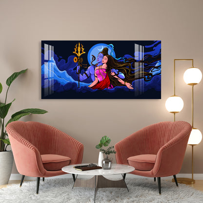 Shiv and Parvati Acrylic Wall Art