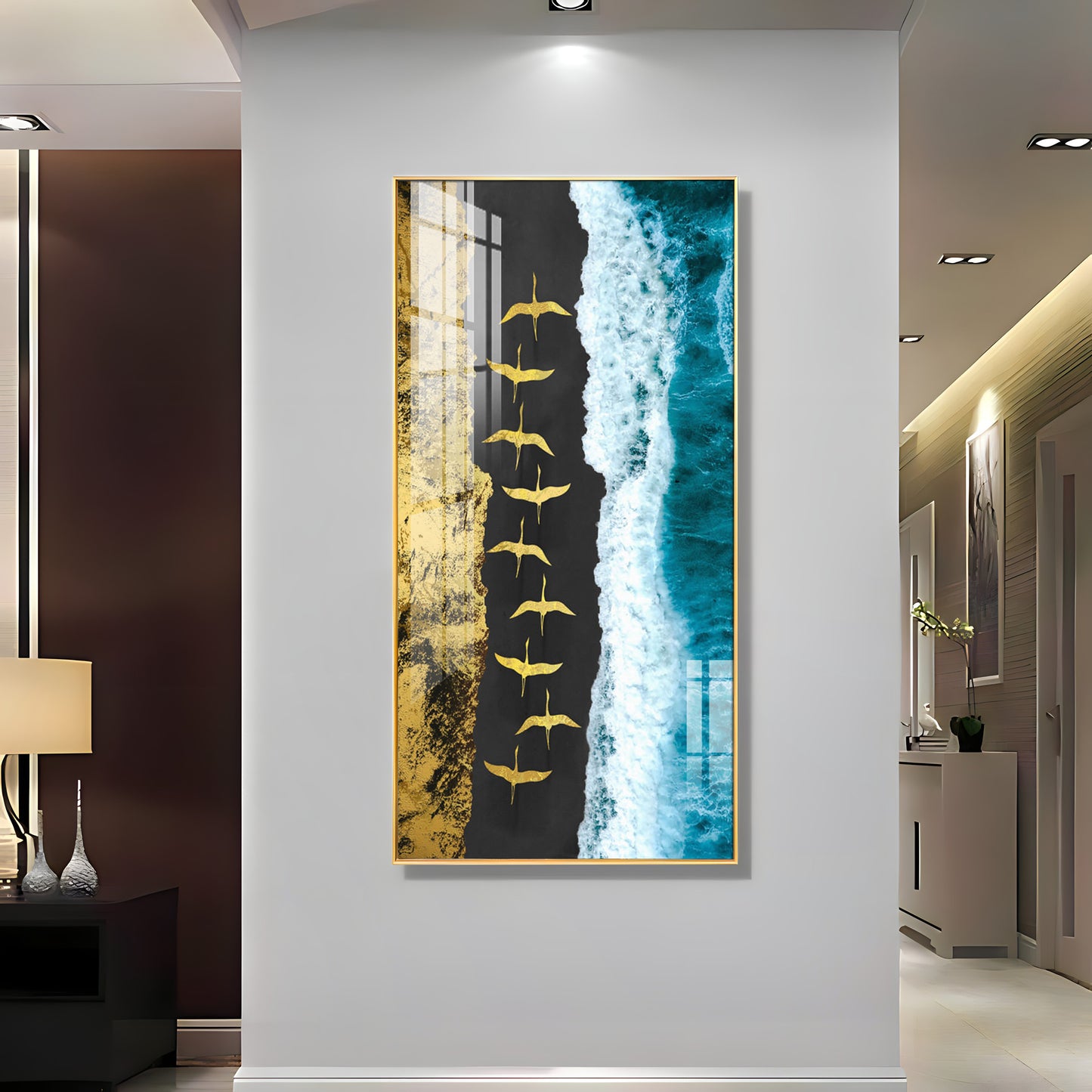 Ocean Waves Premium Acrylic Vertical Wall Art