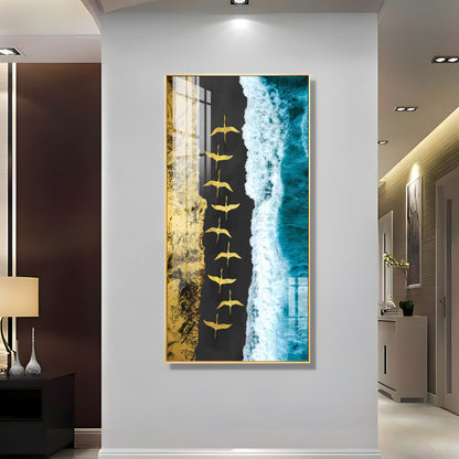 Ocean Waves Premium Acrylic Vertical Wall Art