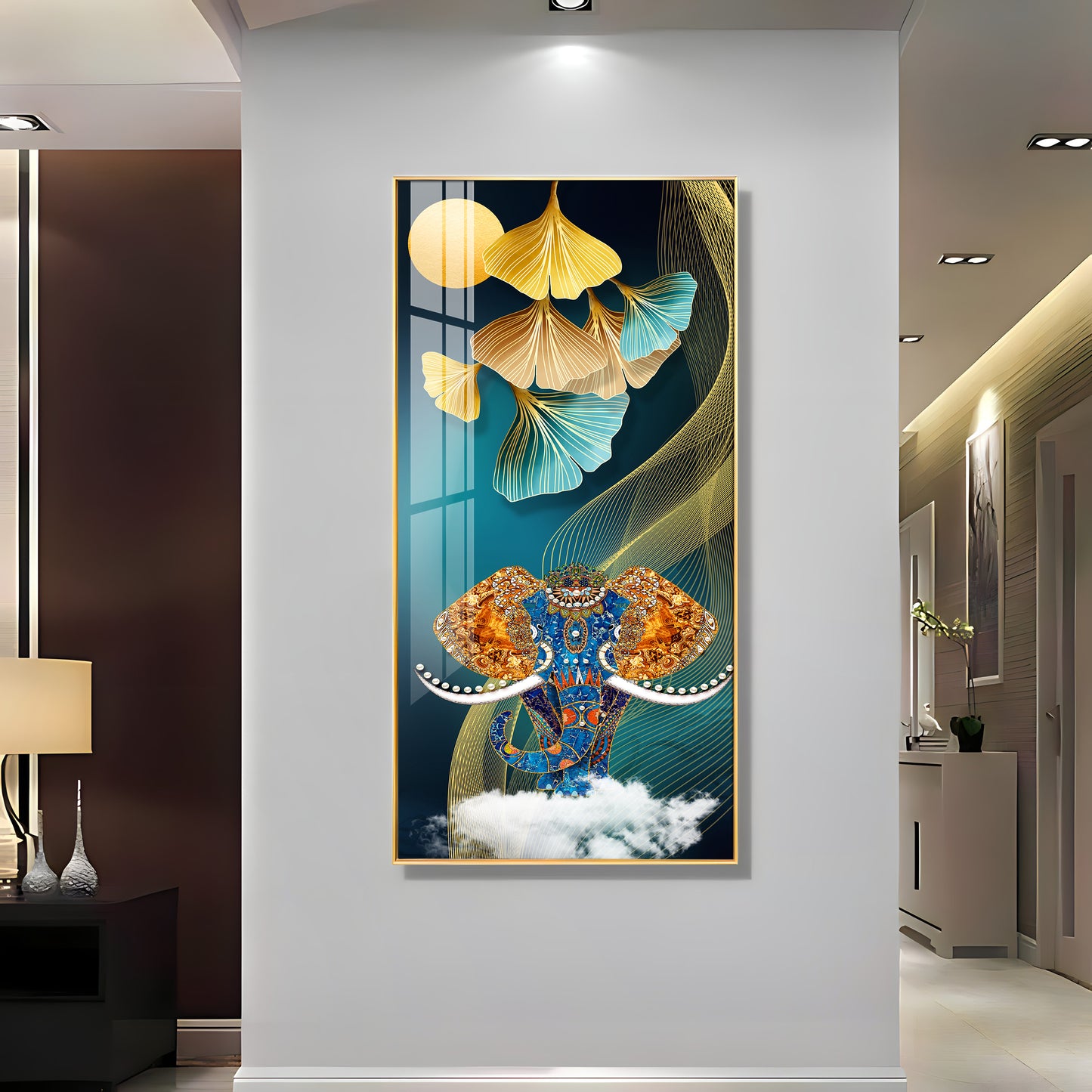 Jeweled Elephant Premium Acrylic Vertical Wall Art