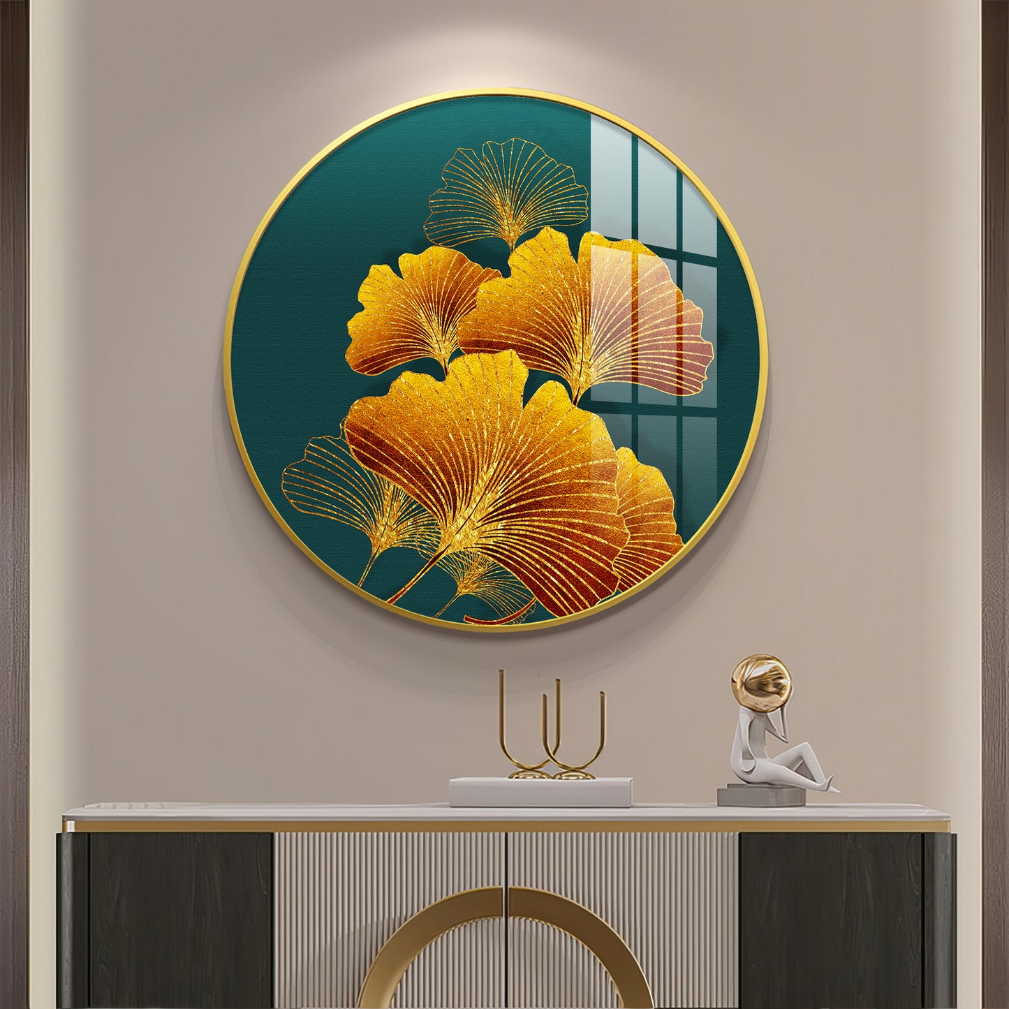 Sunlit Blossom Premium Acrylic Round Wall Art