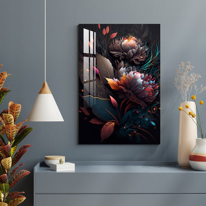 Neon Flowers Acrylic Wall Art