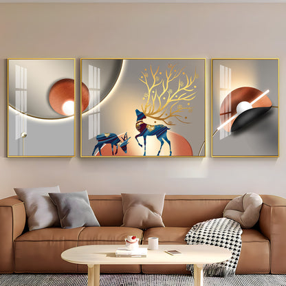 Fictional Deer Premium Acrylic Wall Art (Set of 3)