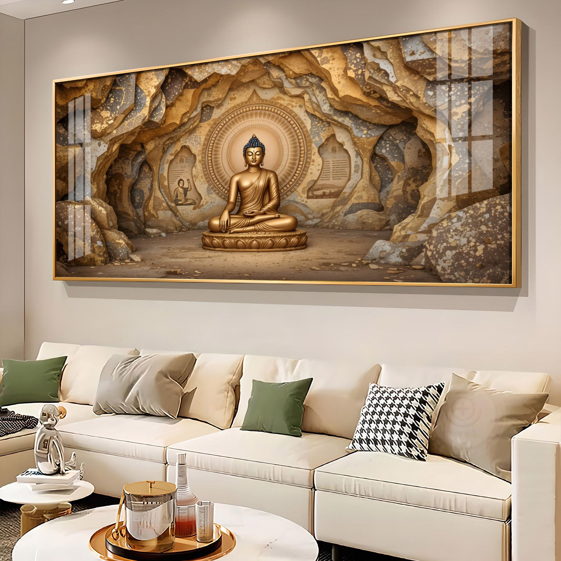 Divine Buddha Aura Premium Acrylic Horizontal Wall Art