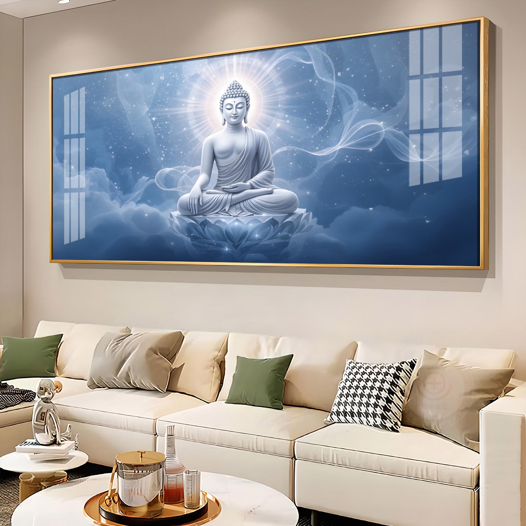 Cloudbound Calm Of Buddha Premium Acrylic Horizontal Wall Art