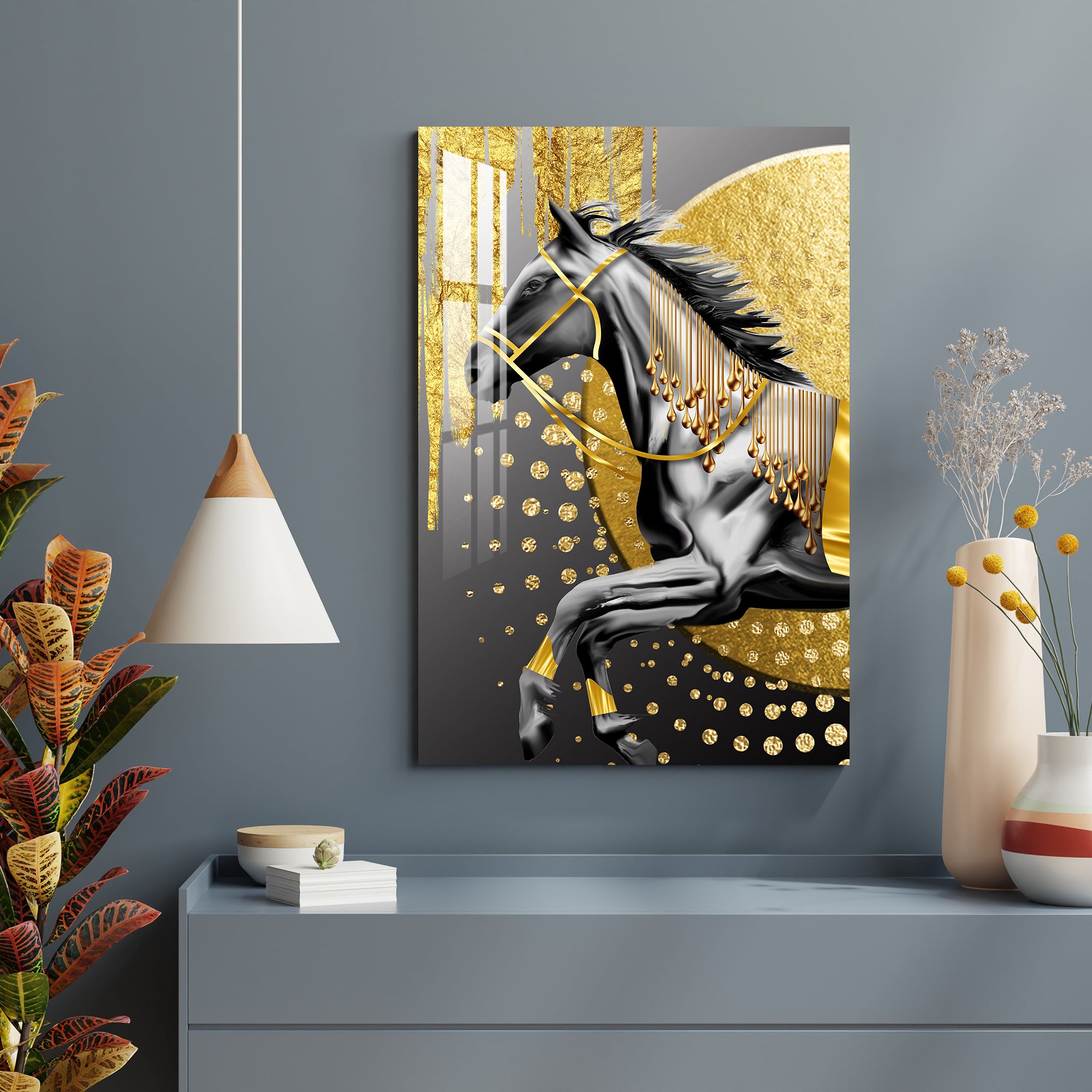 Golden Run Acrylic Wall Art