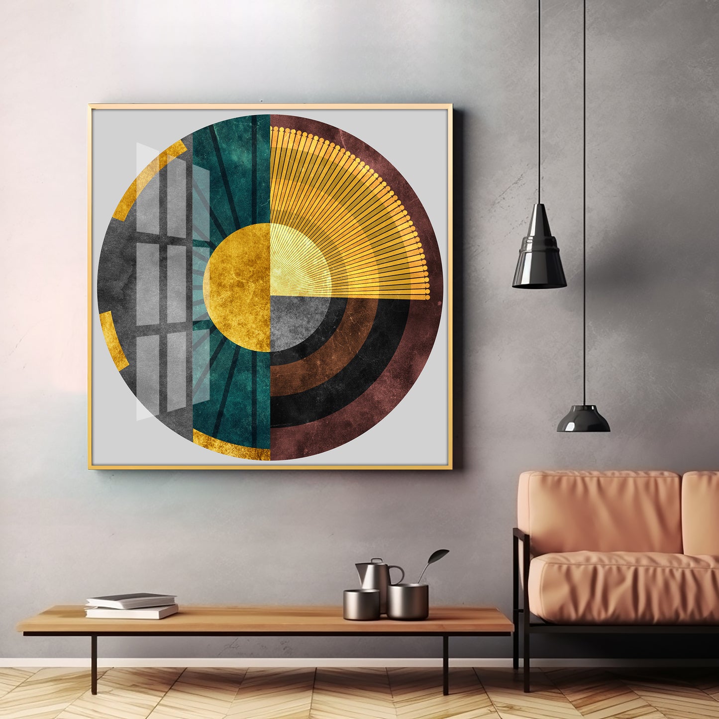 Circular Artistry Premium Acrylic Square Wall Art