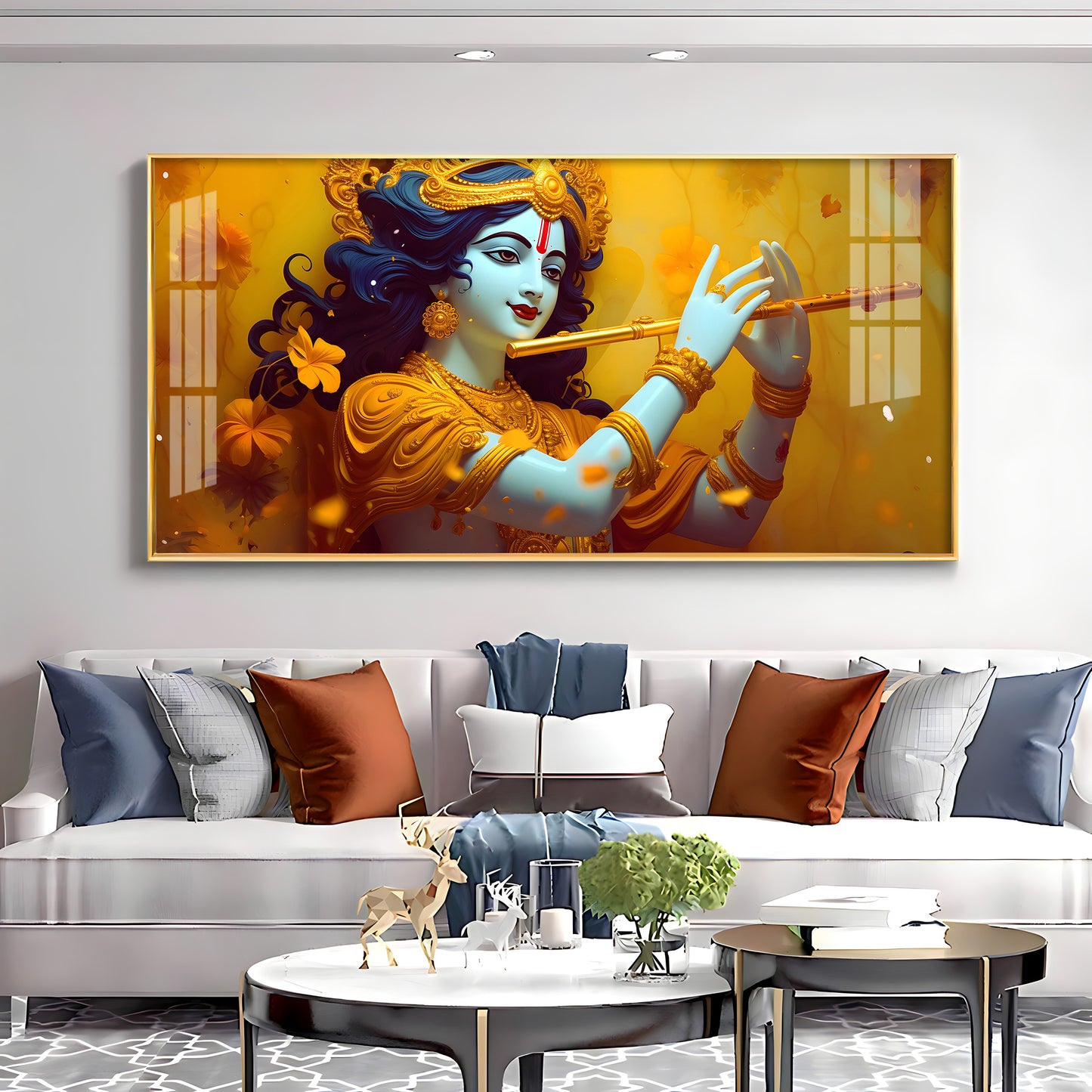 Golden Armlet Lord Krishna Premium Acrylic Horizontal Wall Art