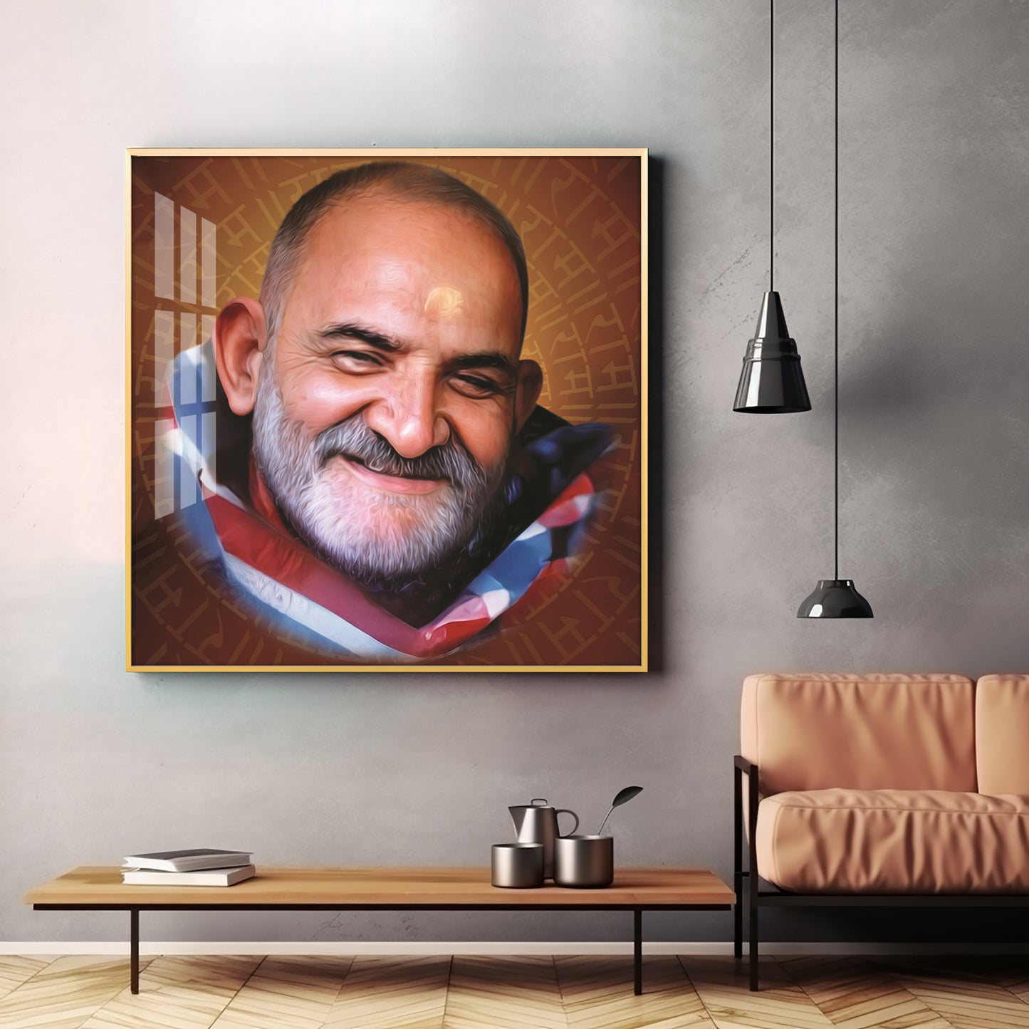 Neem Karoli Baba Premium Acrylic Square Wall Art