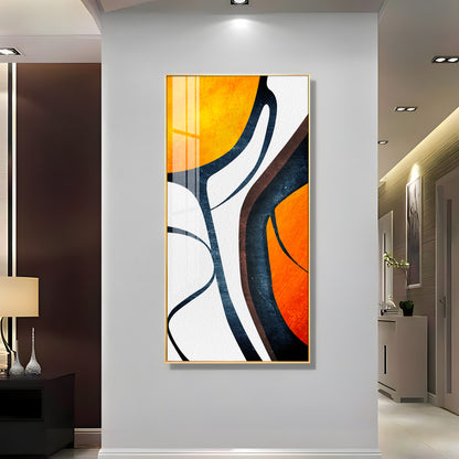 Orange Light Luxury Corridor Premium Acrylic Vertical Wall Art