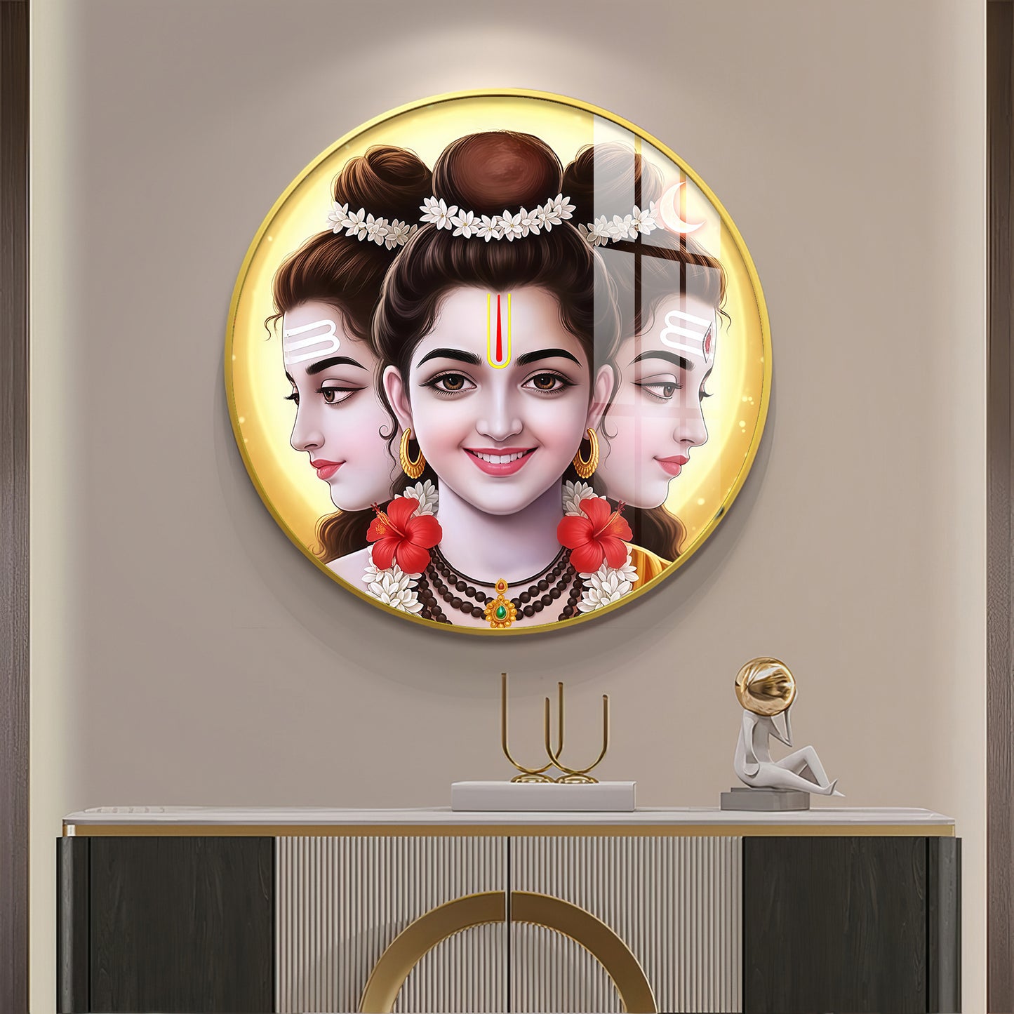 Gurudev Datt Premium Acrylic Round Wall Art