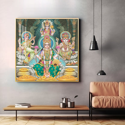 Divine Essence Of Supreme Deities Premium Acrylic Square Wall Art