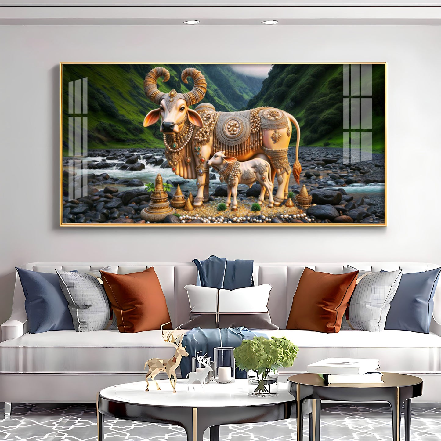 Golden Charm Premium Acrylic Horizontal Wall Art