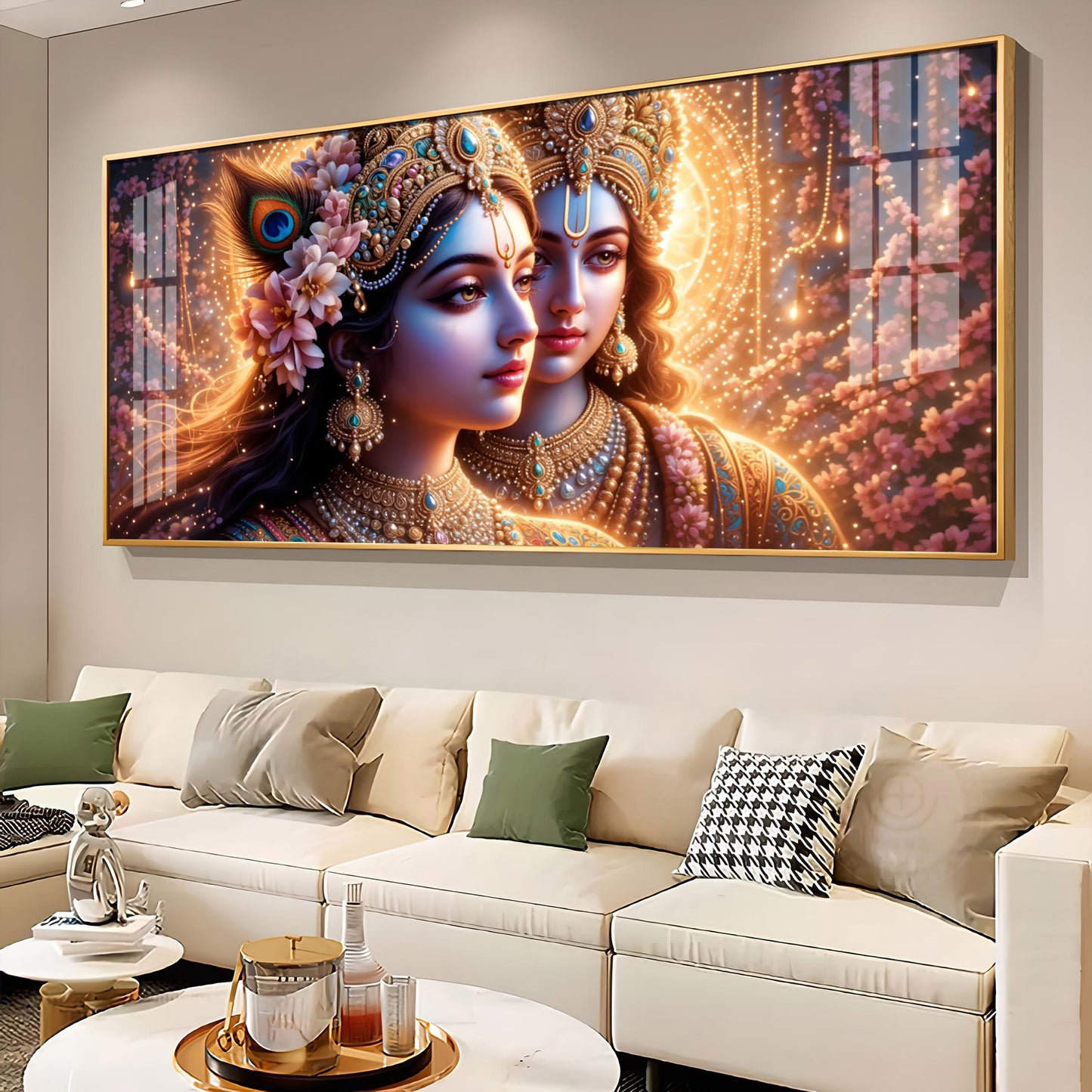 Portrait Of Radha Krishna Connection Premium Acrylic Horizontal Wall Art