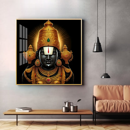 Ethereal Lord Venkateswara Swami Premium Acrylic Square Wall Art