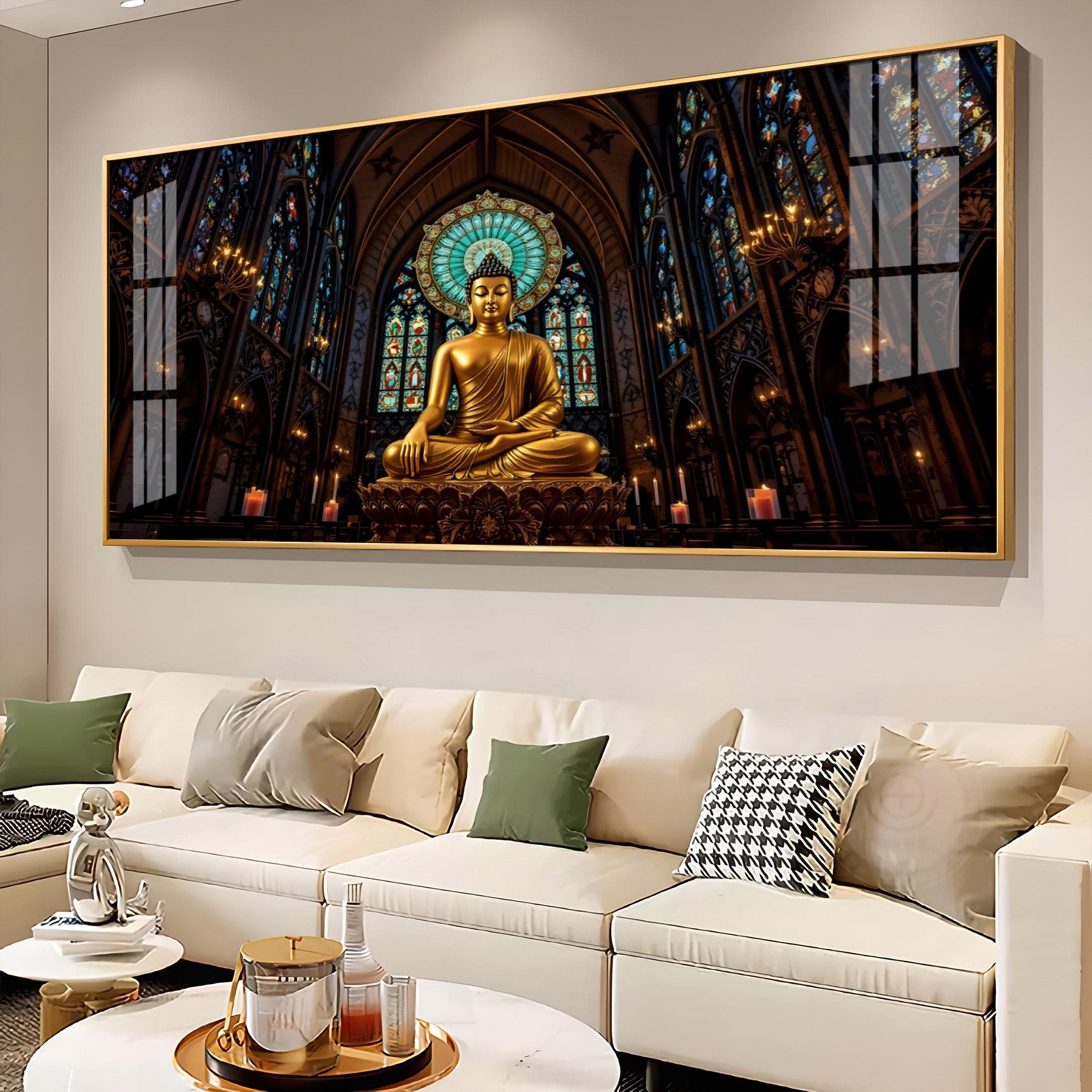 Radiant Peace Buddha Premium Acrylic Horizontal Wall Art