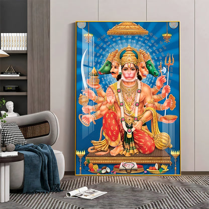 Panchmukhi Hanuman Premium Acrylic Vertical Wall Art