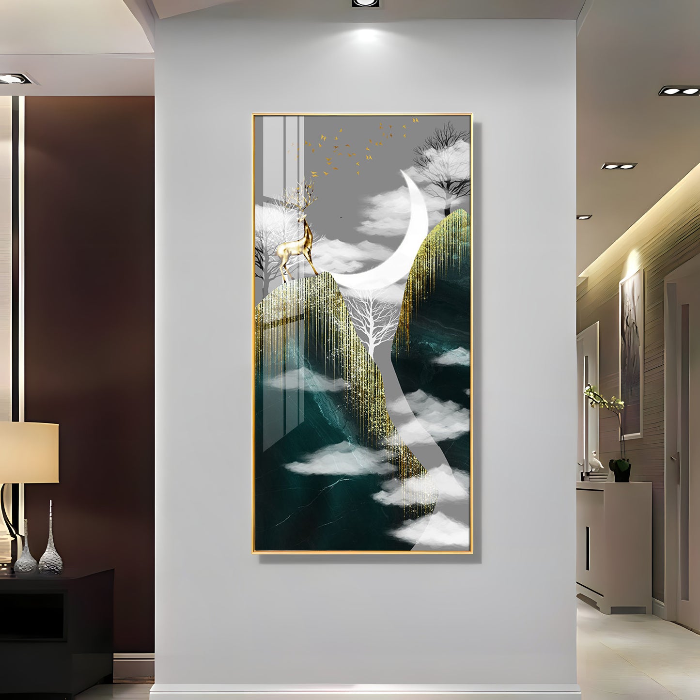 Moon & Mountains Luxury Crystal Wall Art