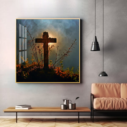 Jesus Christ Cross Premium Acrylic Square Wall Art