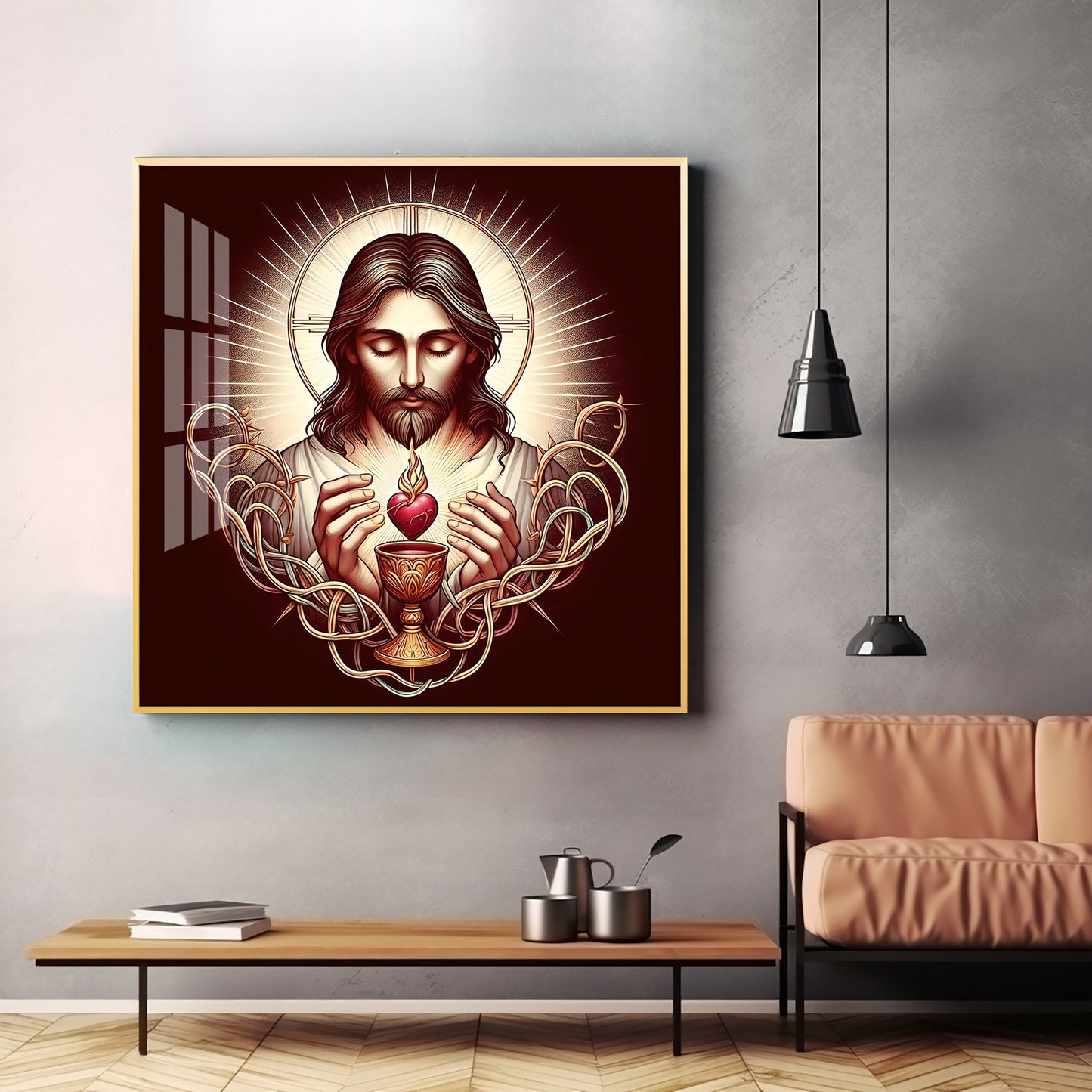 Heart of Compassion Premium Acrylic Square Wall Art