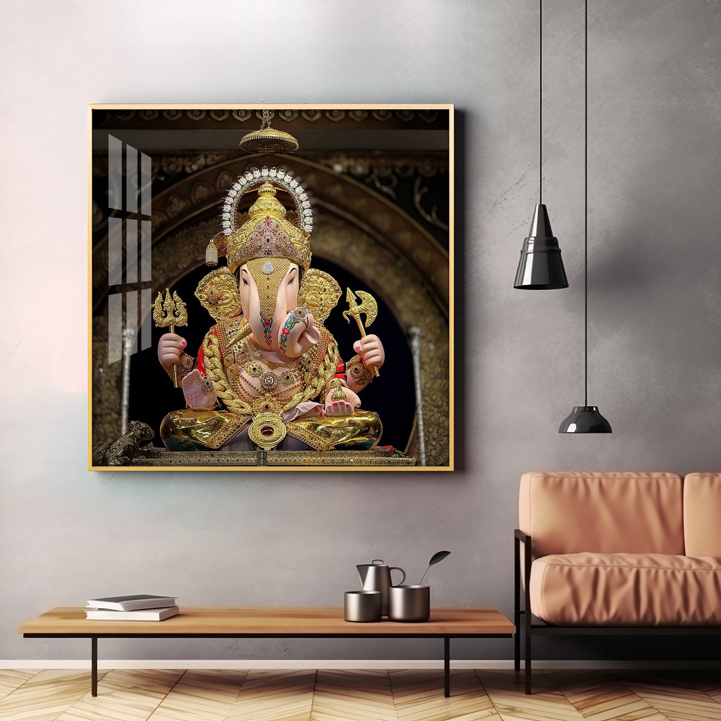 Lord Ganesh Serenity Premium Acrylic Square Wall Art