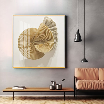 Beautiful Golden Formation Premium Acrylic Square Wall Art