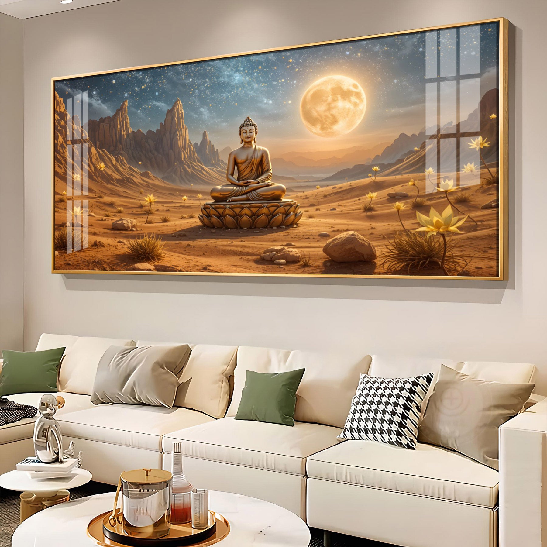 Buddha's Desert Harmony Premium Acrylic Horizontal Wall Art