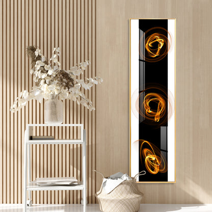 Golden Curl Design Premium Acrylic Vertical Wall Art