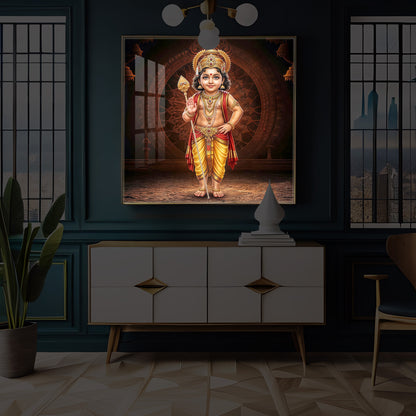 Divine Lord Murugan Modern Luxury Backlight Square Wall Art