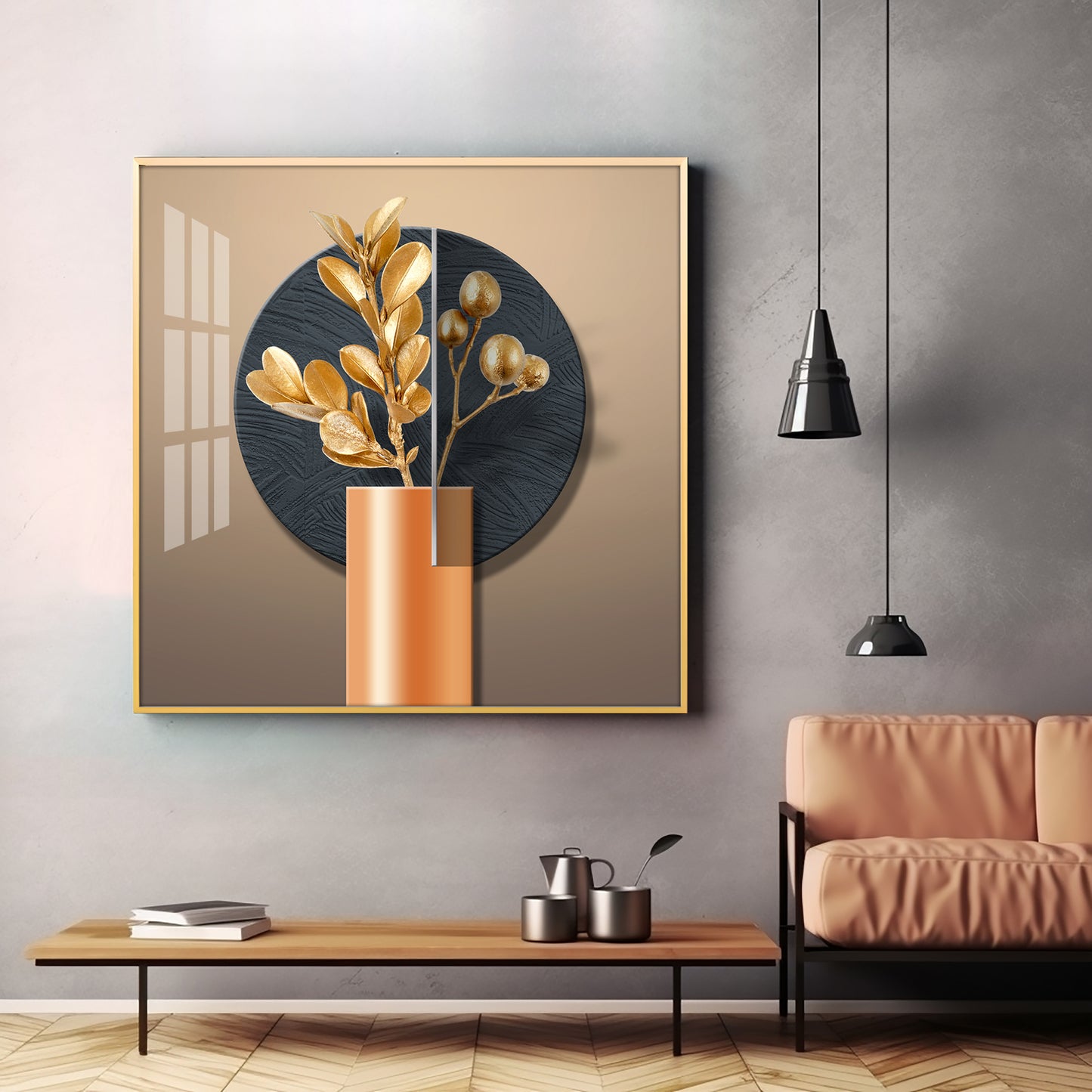 Modern Bloom Vase Premium Square Wall Art