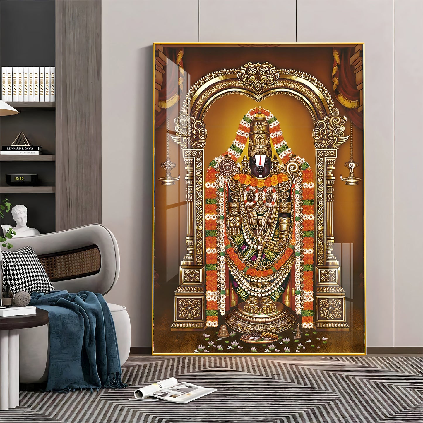 Majestic Lord Tirupati Balaji Premium Vertical Acrylic Wall Art