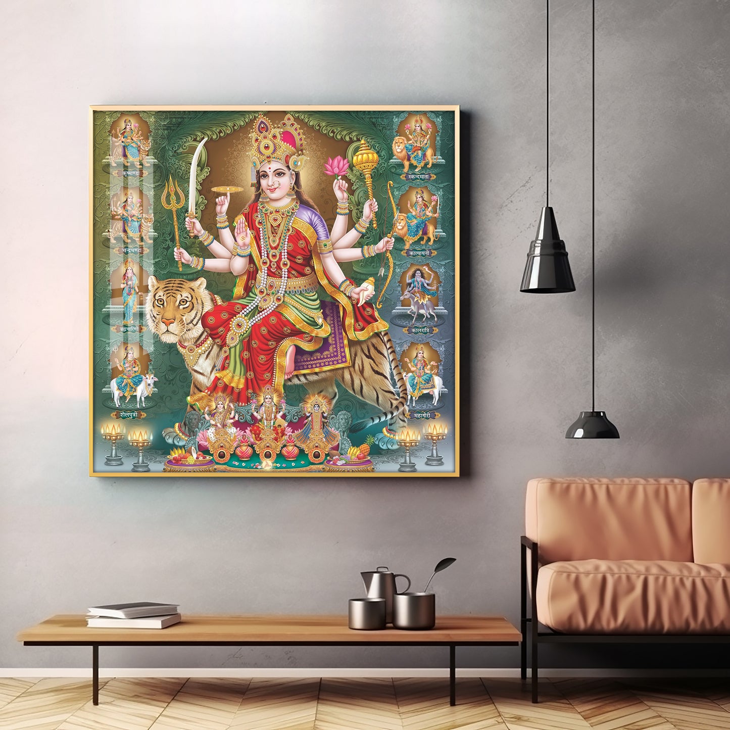 Goddess Durga Premium Acrylic Square Wall Art